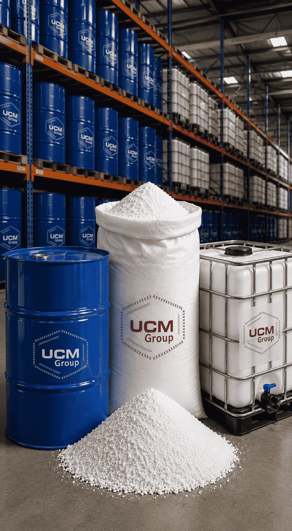 Chemical raw materials stored and supplied by UCM Group